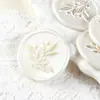 Sello de cera para bodas con adhesivo 3M, decoración de monedas de cera para sobres e invitaciones, pegatina de sello de cera con hoja de camelia dorada.