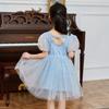 Vestido para Niña 2026 Otoño Bebé Algodón Manga Larga Malla Falda Niña Pequeña Estrella Elsa Vestido de Princesa