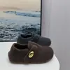 Sapatos Birkenstock Nicho Novo Estilo Sapatos Peludos Sapatos de Algodão Femininos Roupa Externa de Veludo Feminina Quente Versátil Temporada Emagrecimento Outono e Inverno Birkenstock