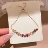 Pulsera ovalada de circón color dopamina, sensación de lujo ligero de alta gama, dulce y a la moda, joyería versátil al por mayor