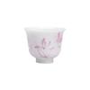 Xícara de Chá de Orquídea de Porcelana Branca Pintada à Mão Xícara de Chá de Cerâmica Artesanal de Aro Fino Xícara de Chá Doméstica Xícara Única Jogo de Chá Kung Fu
