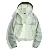 Chaqueta de Protección UV para Exteriores para Ciclismo, Ropa de Verano Ligera y Transpirable con Capucha para Protección Solar para Mujer