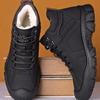 Outono e Inverno novos sapatos de algodão masculinos forrados de lã grosso à prova d'água sapatos casuais masculinos sapatos de couro de cano alto botas de neve esportivas ao ar livre