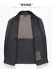 Jaqueta de lã dupla face em estoque para homens, outono e inverno, com gola de lapela e zíper, adequada para uso business casual, para pais de meia-idade e idosos, casaco de lã dupla face