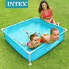 Piscina Inflable para Bebés Intex con Estructura, Piscina Cuadrada con Estructura para Niños, Tina de Baño para Bebés, Piscina de Juegos Acuáticos y Pesca