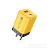 Cargador de Teléfono Móvil Europeo y Americano Macarrón Nuevo A+C Transfronterizo Cabeza de Carga Rápida Doble Puerto Estándar Británico Qc3.0+Pd20W