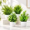 Vasos de Plantas Verdes Artificiais e Plantas Artificiais Adequados para Decoração de Mesa de Casa e Escritório, Vasos para Páscoa e Ação de Graças