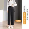 Pantalones de Traje Personalizados Aixuan para Mujer, Estilo Delgado de Verano, Adelgazantes, Tallas Grandes, Pantalones Rectos de Nueve Puntos, Pantalones Profesionales