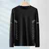 Camiseta de manga larga nueva para hombre de primavera y otoño 2026, simple y casual, top básico versátil