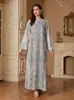 Bata bordada con pedrería en stock, vestido largo de verano fino y transpirable, vestido de lujo para mujer para banquetes y fiestas