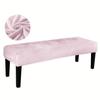 Funda de Banco de Terciopelo de Zorro Plateado Elástica de Color Sólido Transfronteriza con Cuerda Universal Funda de Asiento de Piano Todo Incluido Funda de Taburete de Terciopelo