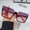 Nuevas gafas de sol de metal de media montura europeas y americanas, modernas gafas de sol de un solo cuerpo sin marco, de borde cortado, delgadas, gafas anti-UV para mujer