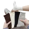 Calcetines blancos holgados para mujer, estilo primavera y otoño, calcetines de algodón puro hasta la mitad de la pantorrilla, estilo coreano ins, encaje, lunares, puntos lisos, calcetines largos holgados