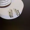 Pendientes Irregulares Retro de Nicho con Pasador de Plata 925 Estilo Japonés-Coreano Creativos Pendientes en Forma de U con Pedrería