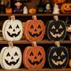 Decoración de Calabaza Fantasma Gato Negro de Madera para Halloween Habitación Escritorio Decoraciones Festivas Artesanías de Madera