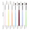 Conjunto de pincéis para nail art em estoque transfronteiriço, direto da fábrica, pincéis para nail art, ferramentas de nail art de cabeça redonda de silicone para manicures em gel