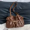 2026 Nova Bolsa Tote de Ombro Único Feminina de Alta Qualidade Retrô para o Dia a Dia Grande Capacidade Sensação Relaxada Franzida Sob o Braço