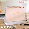 Calendario de Escritorio Pequeño Inglés al por Mayor 2027 Simple Color Sólido Calendario Morandi Nota de Escritorio Mensaje Adorno Pequeño
