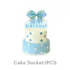 Amazon azul moño decoración de fiesta pancarta feliz cumpleaños moño vajilla primer cumpleaños arreglo