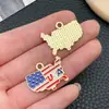 Transfronterizo 26 Banderas Nacionales Estrella de Cinco Puntas Día de la Independencia Estadounidense Serie Elemento Colgante DIY Aleación Goteo de Aceite Joyería Accesorios