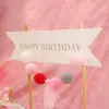 Decoración de Pastel para Hornear Feliz Cumpleaños Bola de Pelo Borla Decoración Inserto Banquete Fiesta Mesa de Postres Enchufe