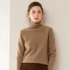 Nuevo Suéter de Cachemir Grueso de Cuello Alto para Mujer Otoño e Invierno, Suéter Básico de Punto Suave de Manga Larga