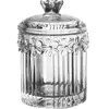 Caixa de Armazenamento de Vidro com Borboleta em Relevo Estilo Europeu Cristal com Tampa Caixa para Cotonetes Palitos Caixa de Joias para Orelha Anel de Mesa