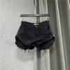 Shorts de Mezclilla de Tiro Bajo para Chicas Calientes Pantalones de Verano para Mujer con Desgarros de Pelo Estilo Coreano Nuevo 2022 Pantalones Anchos Sueltos Desgastados