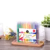 Set de plumas de acuarela Deli, plumas de acuarela de punta suave para jardín de niños, lavables, 24 colores, pincel para grafiti, plumas de acuarela para niños