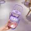 Vaso de Agua de Verano para Niñas de Alto Valor con Ventosa Ins de Gran Capacidad Resistente a Altas Temperaturas Deportivo Transparente Vaso de Acompañamiento con Correa