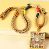 Estilo Thangka Tibetano Semi-Pintado a Mano con Incrustaciones Doradas Thangka de Vida Pasada y Presente Estilo Collar de Cuerda de Cinco Colores