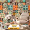 Pegatinas Retro Bohemias Autoadhesivas Impermeables y a Prueba de Moho Pegatinas de Pared Decoración de Renovación de Paredes de Dormitorio Papel Tapiz Ecológico