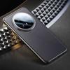 Adequado para Huawei Mate70Pro+ Capa de Celular de Couro Liso Galvanizado Elegante Lente Mate70 Lente Furo Fino Capa Business