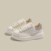 Zapatos Blancos de Suela Gruesa con Bloques de Color para Mujer 2024 Nuevos Tenis Casuales con Plataforma de Punta Redonda Retro Cómodos y Versátiles