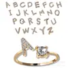 Anillo Explosivo Transfronterizo Joyería Anillo Creativo para Dama Anillo Abierto Ajustable Anillo de 26 Letras Venta al por Mayor