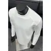 Camiseta de manga larga patchwork deconstruida de estilo americano moderno, top casual holgado versátil vintage de otoño, camiseta básica