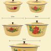 Tigela de Esmalte Antiga com Tampa Tigela para Manter Bolo Fresco Bacia para Lavar as Mãos Panela de Sopa Bacia para Recheio de Pastel e Bacia para Gordura de Macarrão Bacia para Cozinhar Remédios