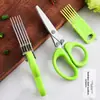 Tijeras de Cocina de 5 Cuchillas, Tijeras Multicapa de Acero Inoxidable para Hierbas, Cebolletas y Verduras, Herramienta para Preparar Comida de Bebé