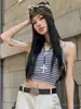 Camisola de Tirantes Rayada Retro Adelgazante Unbdns para Mujer, Camiseta Interior Base Deportiva de Verano con Espalda Bonita
