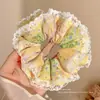 Elástico de Cabelo de Renda Estilo Coreano para Rabo de Cavalo, Scrunchie Grande, Elástico para Coque, Acessório de Cabelo de Luxo para Meninas