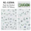 Pegatinas de Uñas de Sombra de Bambú Coloridas Estilo Chino 5D con Relieve de Concha Mariposa Luminosa Pegatinas de Arte de Uñas de Bambú Estilo Joyería Sl