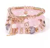 Pulseira Conjunto Boêmia Mais Vendida Transfronteiriça Europeia e Americana Pulseira com Franja de Cristal Multicamadas Pulseira de Contas Moda Feminina
