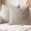 Funda de Almohada Personalizada Cáñamo Cruzado Aguja Gruesa Bambú Chenilla Moderna Simple Cojín de Sofá Mesita de Noche Amazon Transfronterizo