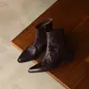 Botines de tobillo a la moda y minimalistas estilo británico de 5.5 cm, diseño adelgazante, nueva colección otoño/invierno 2026, punta fina, tacón grueso, cremallera lateral, botas Martin