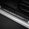 Tira de estribo de puerta de coche Maletero Logo de coche Pegasus Patrón de fibra de carbono Cuero Pedal de bienvenida Anti-arañazos Anti-pisotones Pegatina decorativa
