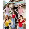 33107 # Camiseta retro para mujer estilo BM con estampado de angelito, manga corta, top BM corto ajustado, moderno y favorecedor para chicas populares