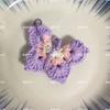 Broche de Borboleta Azul Estilo Igual de Fã do Concerto de Zhang Jie Acessórios de Bolsa de Lã Tricotada à Mão Produto Acabado