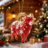 2027 Zodíaco de Ano Novo Ovelha Pingente Acrílico Plano Natal Ano Novo Ovelhinha Enfeite Decoração de Árvore de Natal Chave