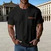 Novas Roupas de Verão Masculinas para E-commerce Transfronteiriço: Camiseta Esportiva Casual Respirável de Corte Solto, Camiseta Masculina Simples Versátil de Manga Curta