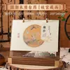 Calendário de Mesa de Madeira Estilo Chinês com Anel Duplo 2027, Calendário de Mesa Exquisito para Escritório, Conjunto com Caixa de Presente